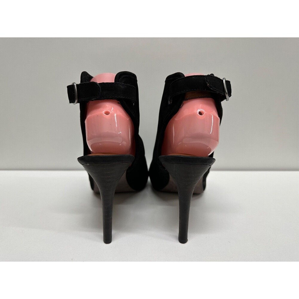 Lucky Brand women size 9.5M black suede upper buckle heel ankle shoe strap shoes - Picture 6 of 12